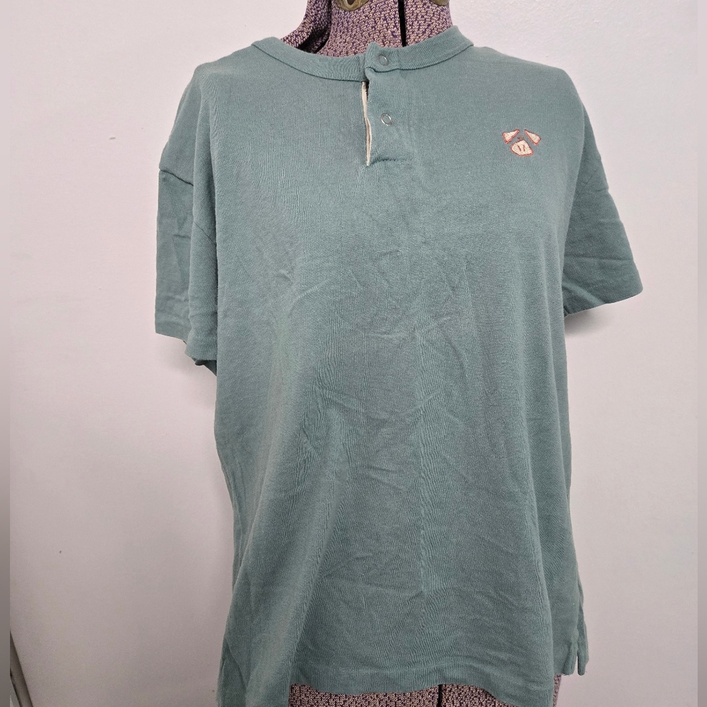 Vintage Mens? 100% Cotton Green T-Shirt Single Stitch Size Large